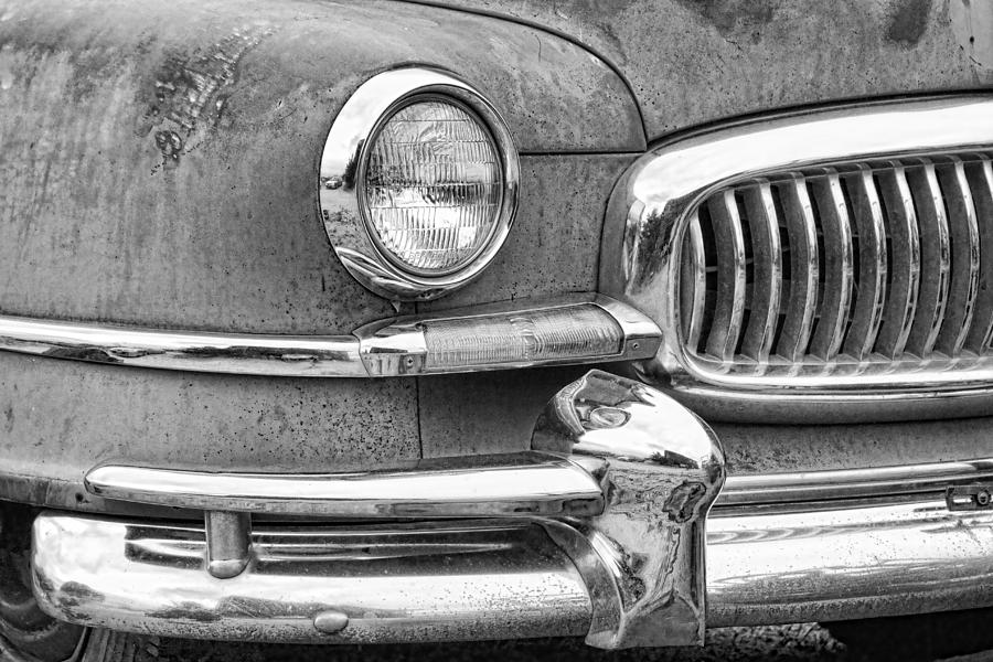 1951 Nash Ambassador Front End Closeup BW Photograph by James BO Insogna