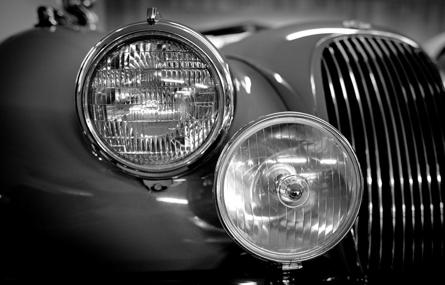 Car Photograph - 1952 Jaguar Headlights by Sebastian Musial