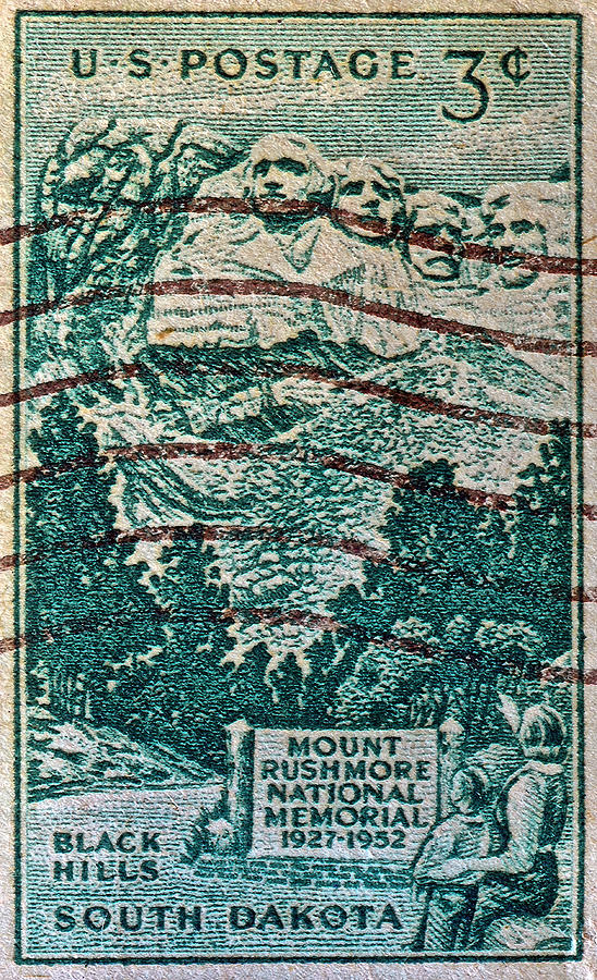1952 Mount Rushmore Stamp Photograph by Bill Owen