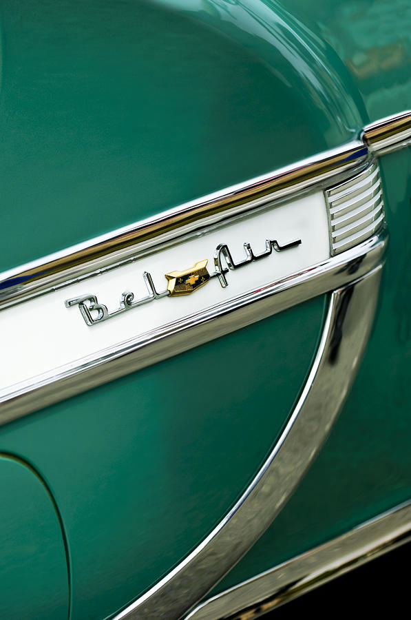1953 Chevrolet Belair Side Emblem Photograph by Jill Reger