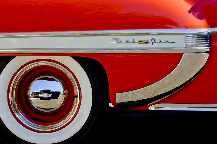 1953 Chevrolet Belair Wheel Emblem Photograph by Jill Reger