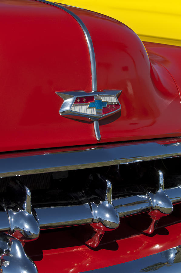 1954 Chevrolet Convertible Hood Emblem Photograph by Jill Reger - Fine ...