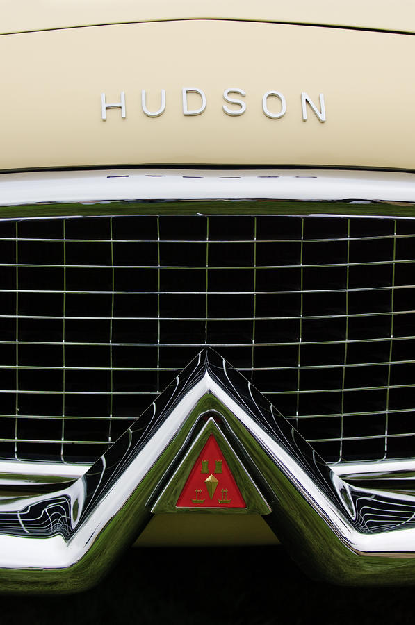 1954 Hudson Italia Touring Coupe Hood Emblem Photograph by Jill Reger