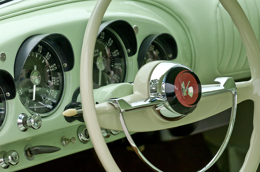 1954 Kaiser Darrin Steering Wheel Photograph by Jill Reger