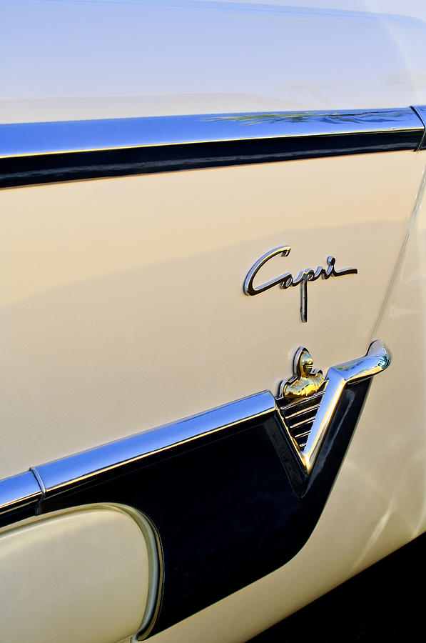 1954 Lincoln Capri Convertible Emblem Photograph by Jill Reger