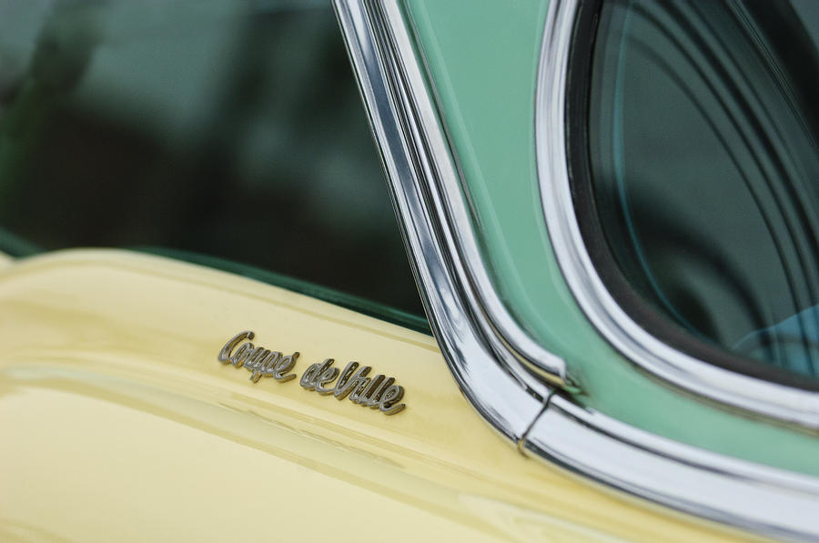 Car Photograph - 1955 Cadillac Coupe DeVille Emblem 2 by Jill Reger