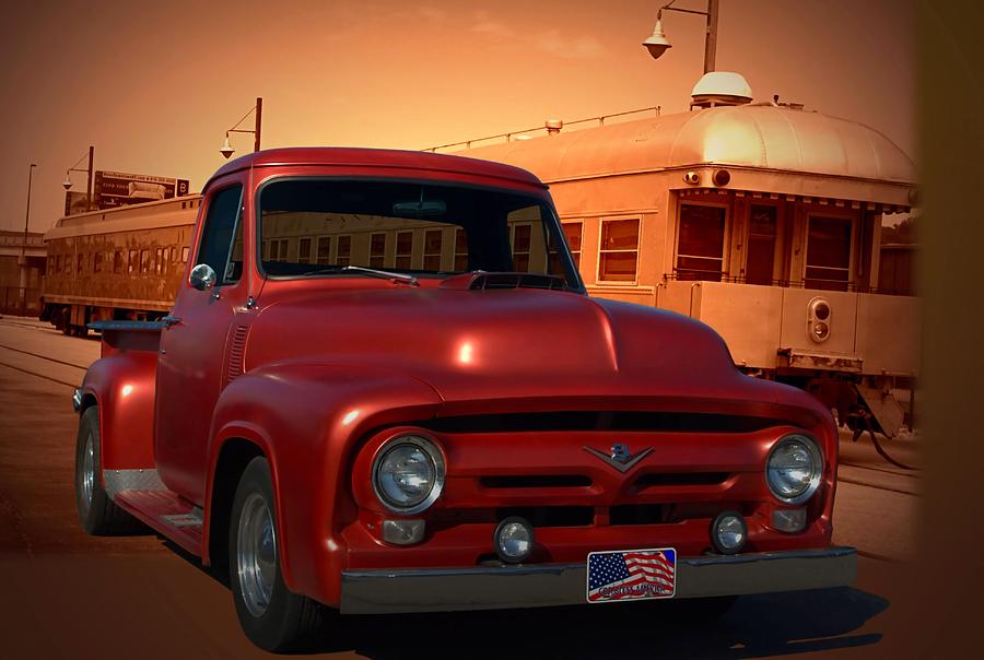 1955 Ford F100 Pickup with 56 Grill Photograph by Tim McCullough