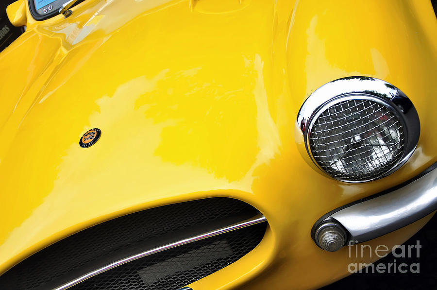 Car Photograph - 1956 Buckle GT Coupe - Badge Grill Headlight by Kaye Menner