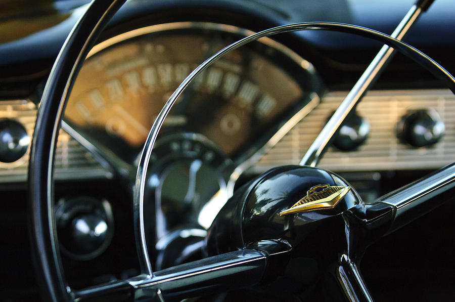 1956 Chevrolet Belair Steering Wheel Photograph by Jill Reger - Fine ...