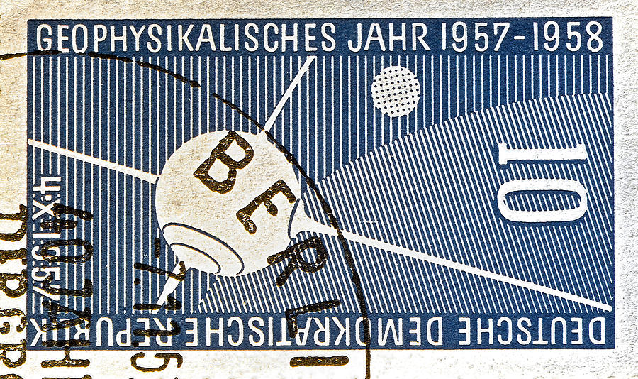 1957 - 1958 East German Sputnik Stamp Photograph