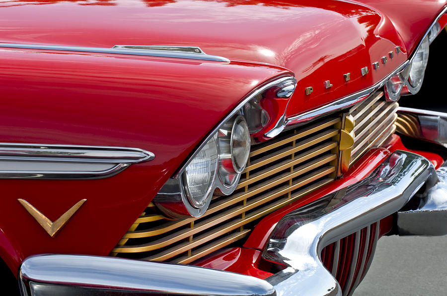 Car Photograph - 1957 Plymouth Belvedere Grille by Jill Reger