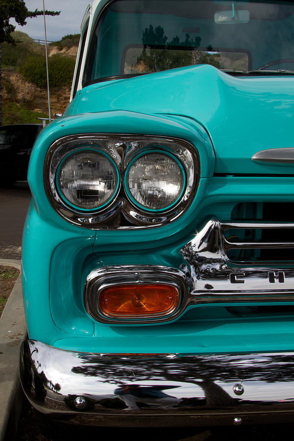 1958 Chevrolet Apache Headlights Photograph by Roger Mullenhour
