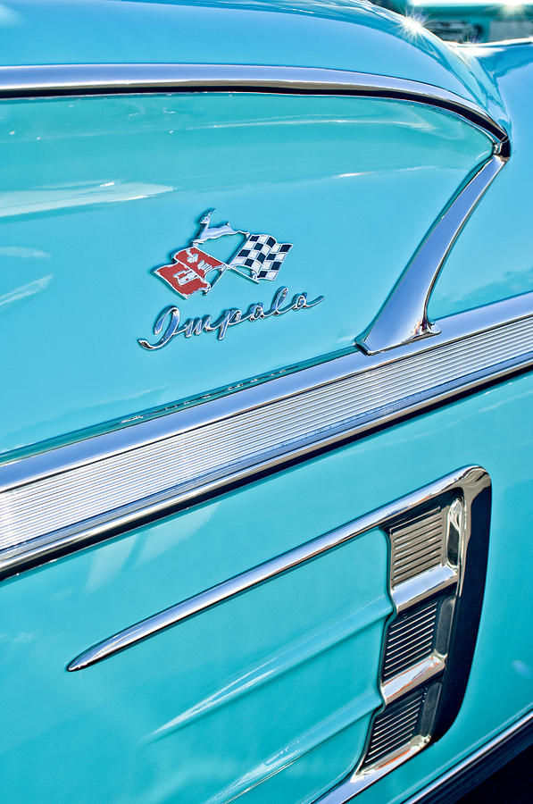 1958 Chevrolet Impala Emblem 3 Photograph by Jill Reger