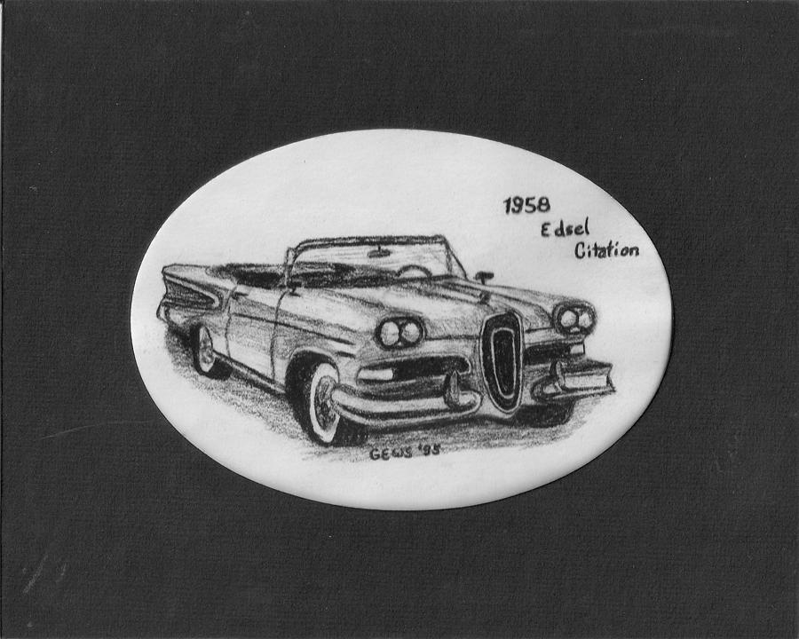 1958 Edsel Citation Drawing By Gail Schmiedlin