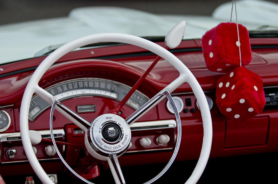 Car Photograph - 1958 Ford Fairlane Steering Wheel by Jill Reger