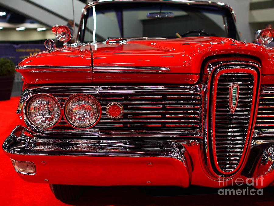 1959 Edsel Corsair Convertible . Red . 7D9233 Photograph by Wingsdomain Art and Photography