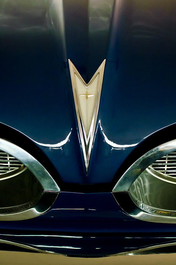 1959 Pontiac Bonneville Convertible Hood Emblem Photograph by Jill Reger