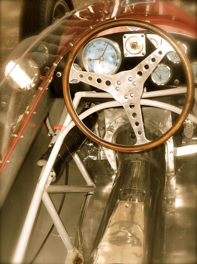 1959 Tecnia Meccanica Maserati 250F Cockpit Photograph by John Colley