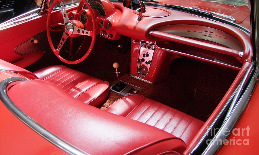 1960 Chevrolet Corvette Interior Photograph by Mary Deal