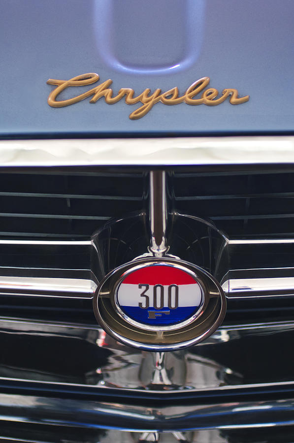 1960 Chrysler 300 F Grille Emblem Photograph by Jill Reger