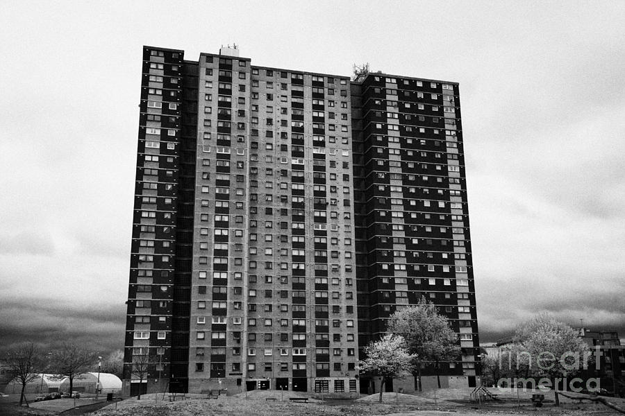 Architecture Photograph - 1960s Architecture High Rise Tower Blocks Of Social Housing Flats In The Gorbals Area Of Glasgow Sco by Joe Fox