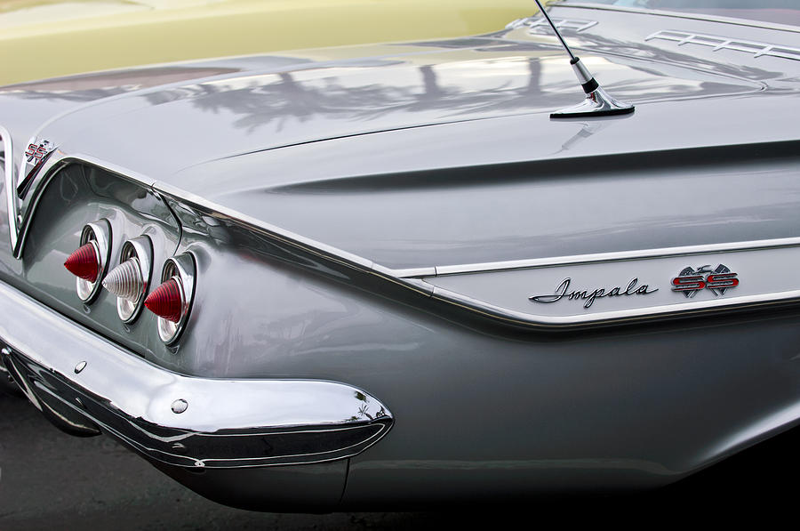 1961 Chevrolet Impala SS Taillight Emblem Photograph by Jill Reger