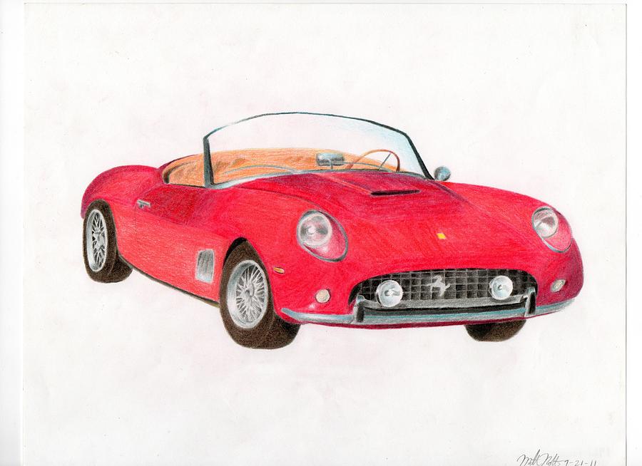 1961 Ferrari 250 Gt California Drawing By Mitch Nolte