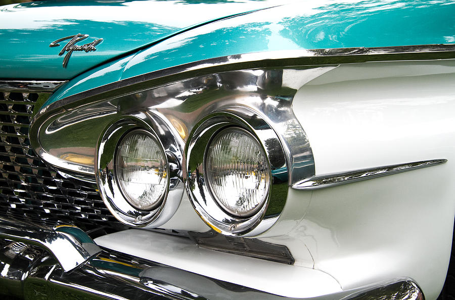 1961 Plymouth Fury Headlights Photograph by Roger Mullenhour