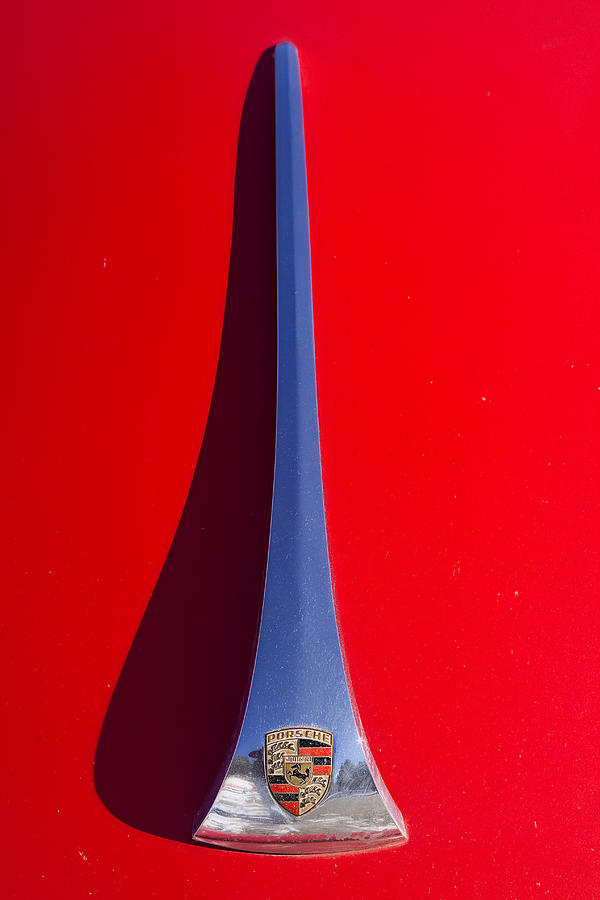1963 Red Porsche Hood Emblem Photograph by James BO Insogna