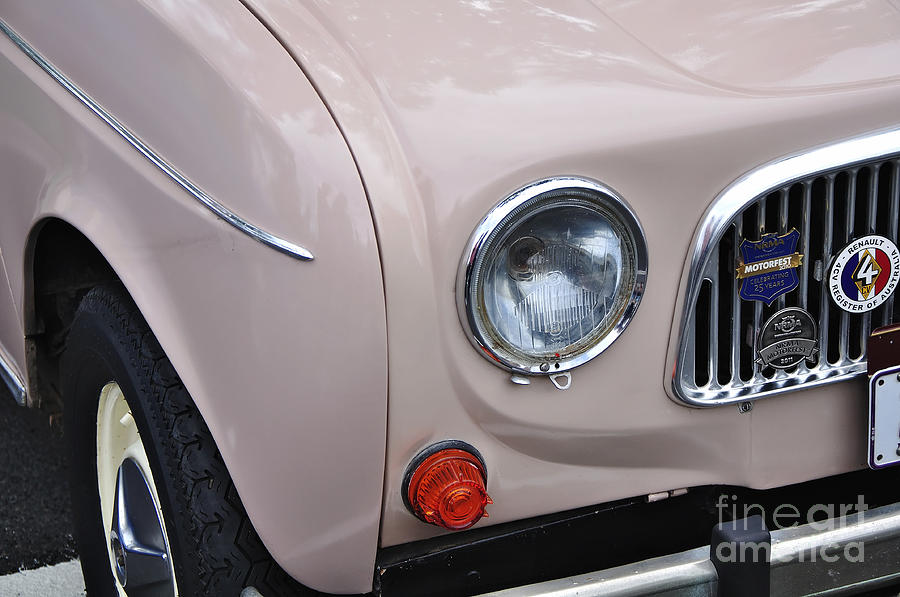 Car Photograph - 1963 Renault R4 - Headlight and Grill by Kaye Menner