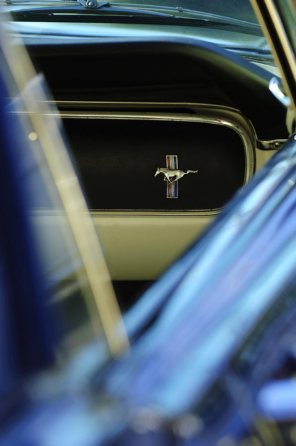 Car Photograph - 1964 Ford Mustang Emblem by Jill Reger
