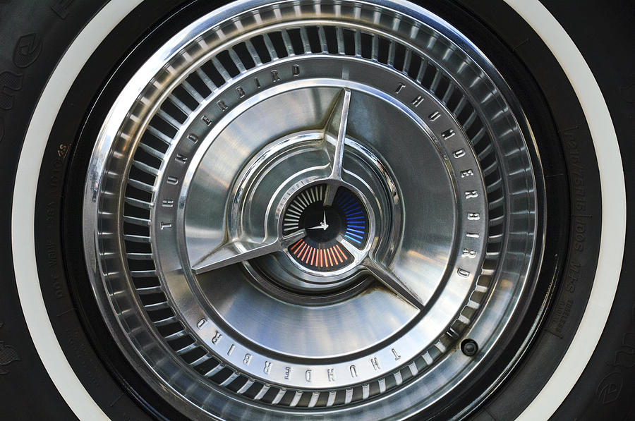 Car Photograph - 1964 Ford Thunderbird Wheel Rim by Jill Reger