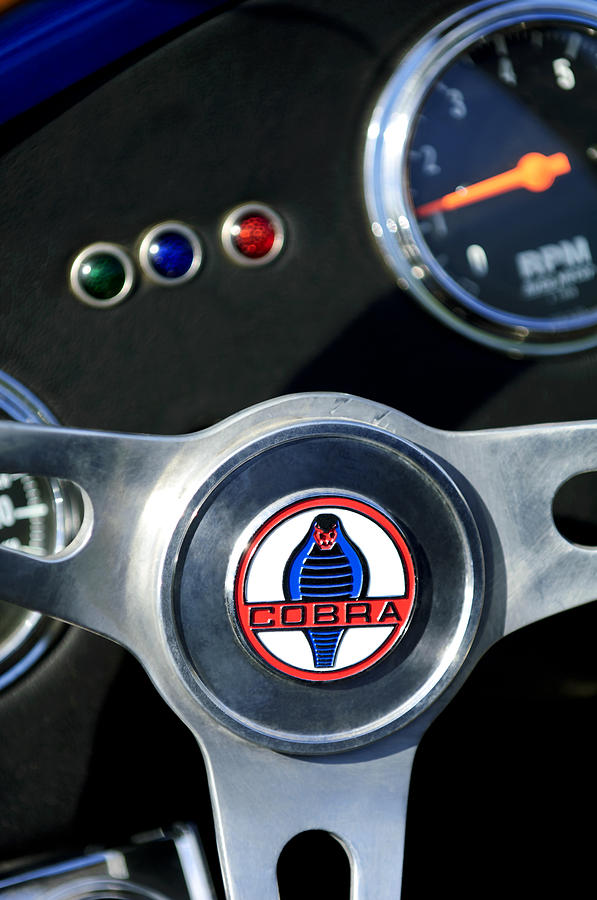 1965 AC Cobra Steering Wheel Emblem 2 Photograph by Jill Reger
