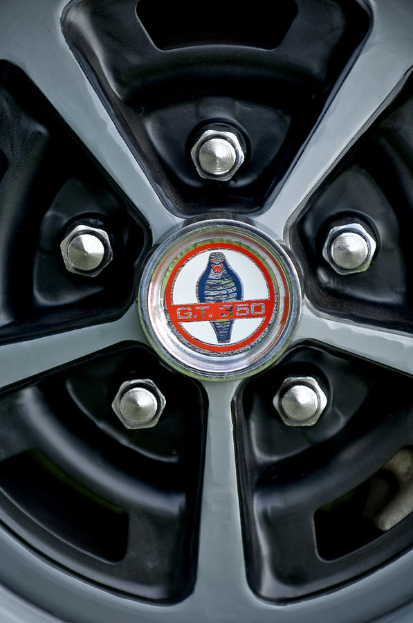 1966 Shelby Cobra GT350 Wheel Emblem Photograph by Jill Reger