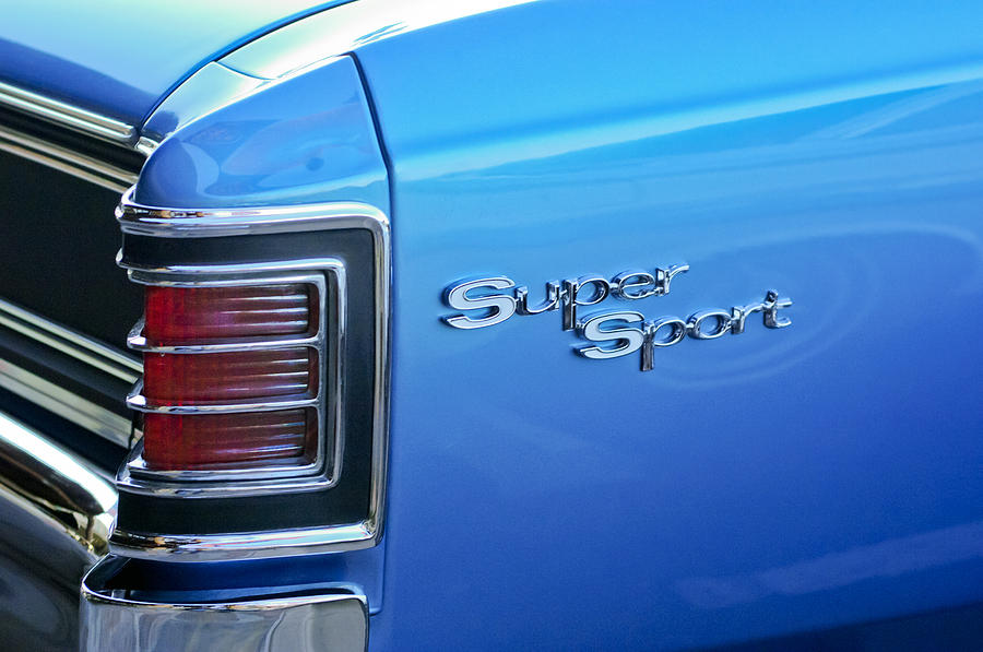 1967 Chevrolet Chevelle Super Sport Taillight Emblem Photograph by Jill Reger