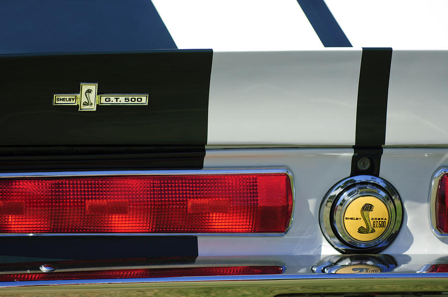 1967 Shelby Gt500 Fastback Taillight Emblem Photograph by Jill Reger