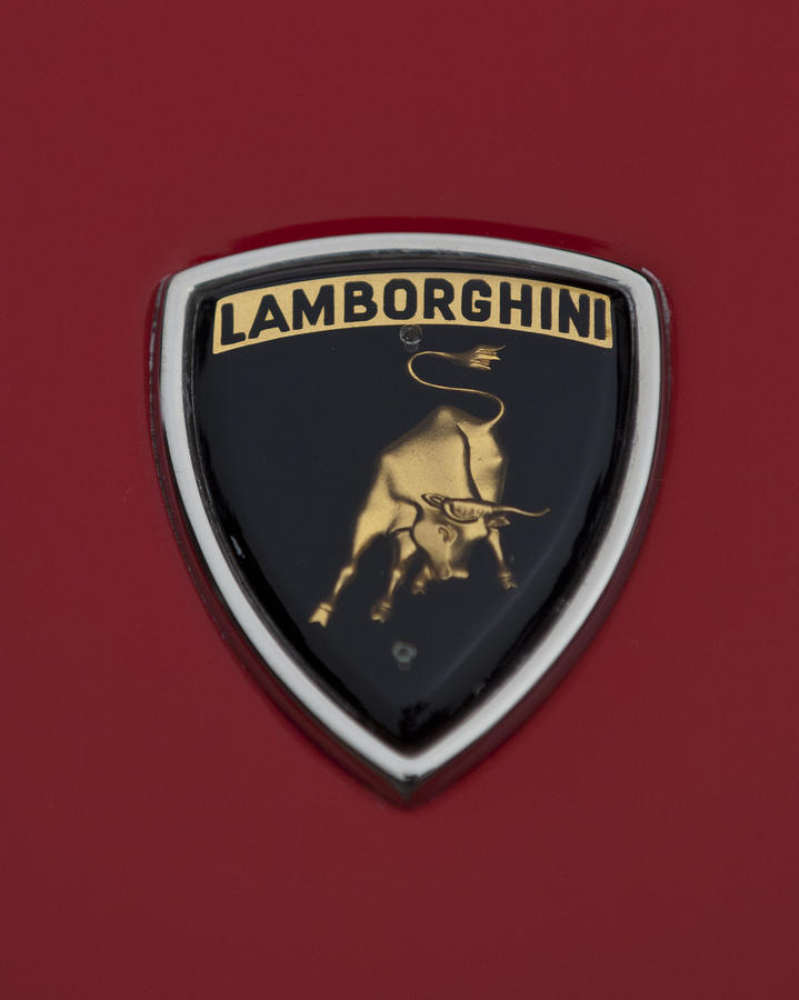 1968 Lamborghini Hood Emblem 2 Photograph by Jill Reger