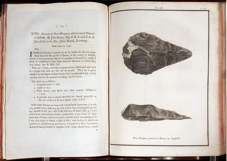 Paleolithic Photograph - 1797 First Handaxe John Frere Of Hoxne 1 #2 by Paul D Stewart
