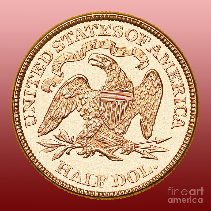 Eagle Photograph - 1870 Liberty Seated Half Dollar by Jim Carrell