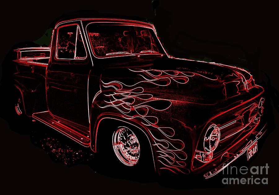 1953 Mercury Pickup - Neon Photograph by Art Studio - Fine Art America