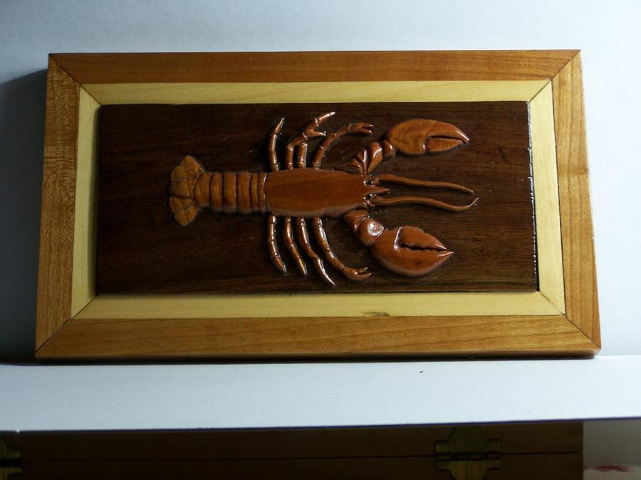 Lobsters Photograph - 3-D lobster inlay #2 by Clifford Bailey