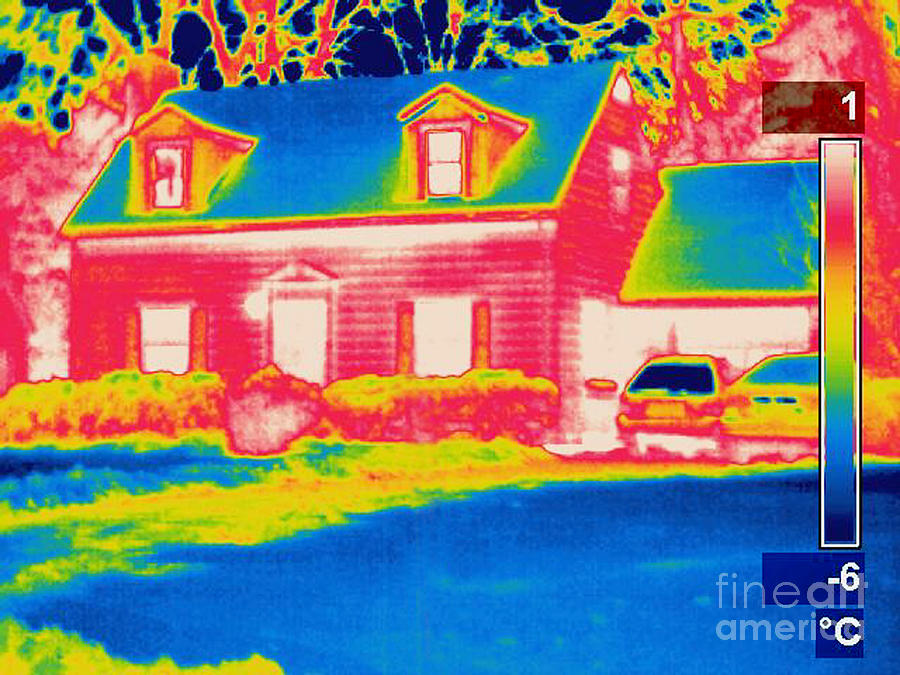 A Thermogram Of A Home In Winter #2 Photograph by Ted Kinsman