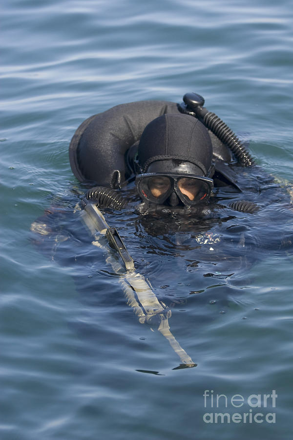 A U.s. Navy Seal Combat Swimmer #2 Photograph by Michael Wood
