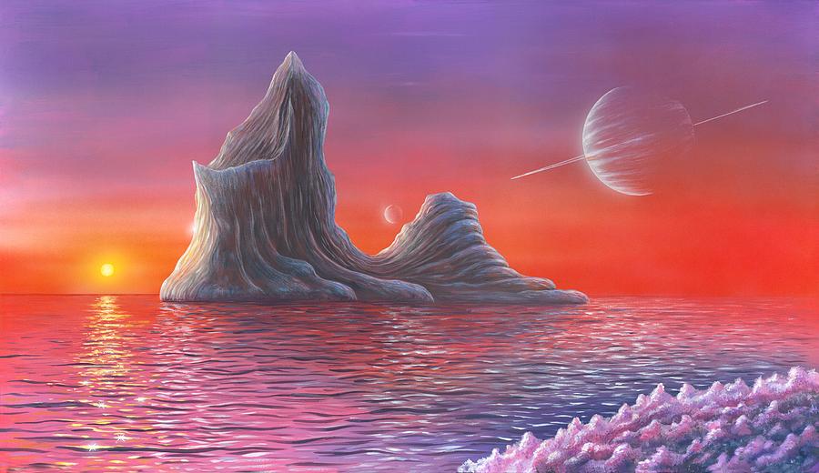 Alien Landscape Painting by Liz Baker - Pixels