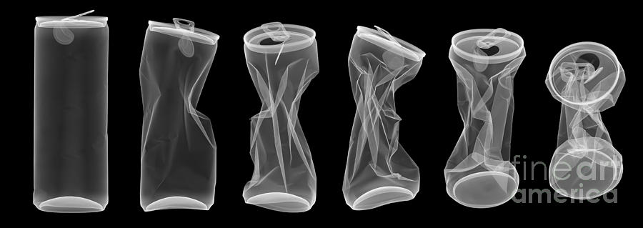 Can Photograph - Aluminum Cans, X-ray #2 by Ted Kinsman