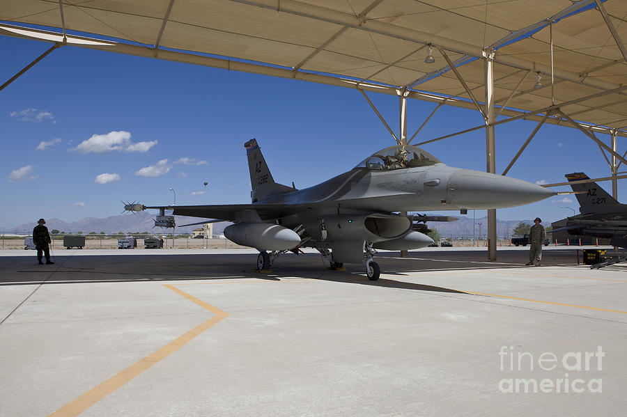 An F-16 Pilot Onducts Preflight Checks #2 Photograph by HIGH-G Productions