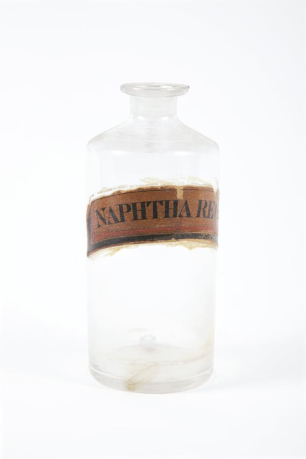 Still Life Photograph - Antique Chemical Bottle #2 by Gregory Davies, Medinet Photographics