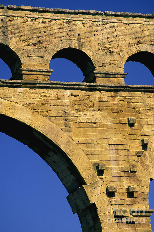 Romanesque Photograph - Aqueduc du Pont du Gard.Provence #2 by Bernard Jaubert