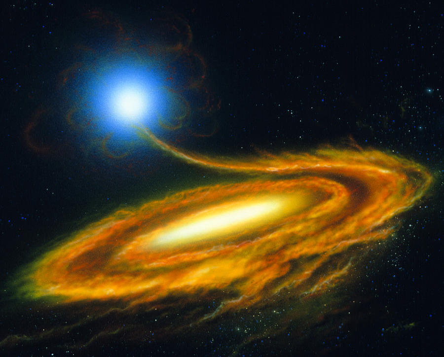 Binary Star System Photograph - Artwork: Binary Star System Containing Black Hole #2 by Julian Baum
