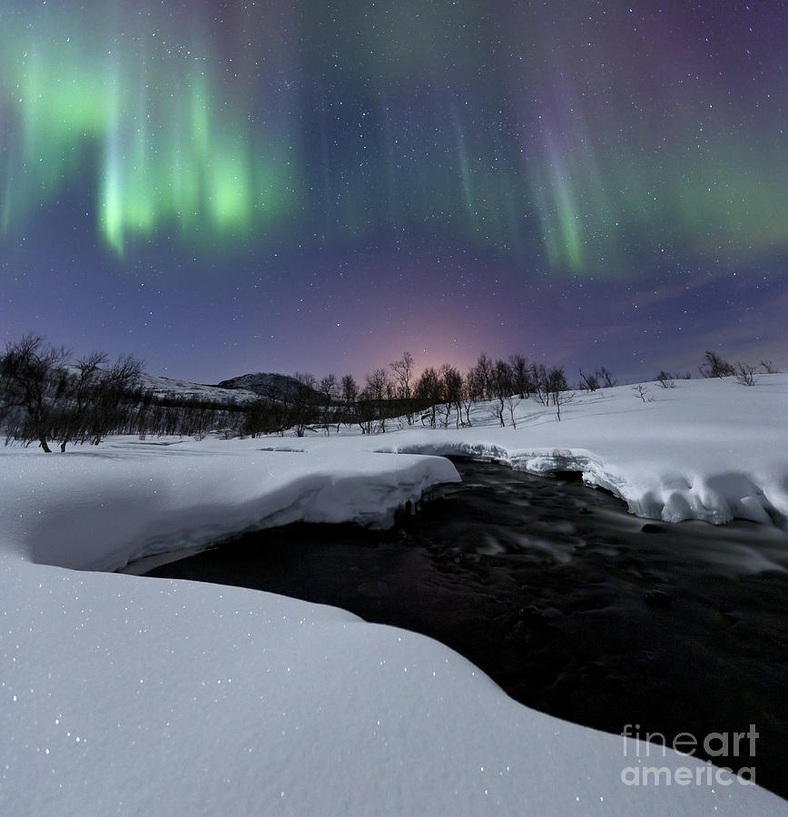 Aurora Borealis Over Blafjellelva River #2 Photograph by Arild Heitmann